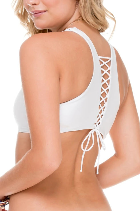 Luli Fama Sailor's Kiss Fishnet High Neck Top